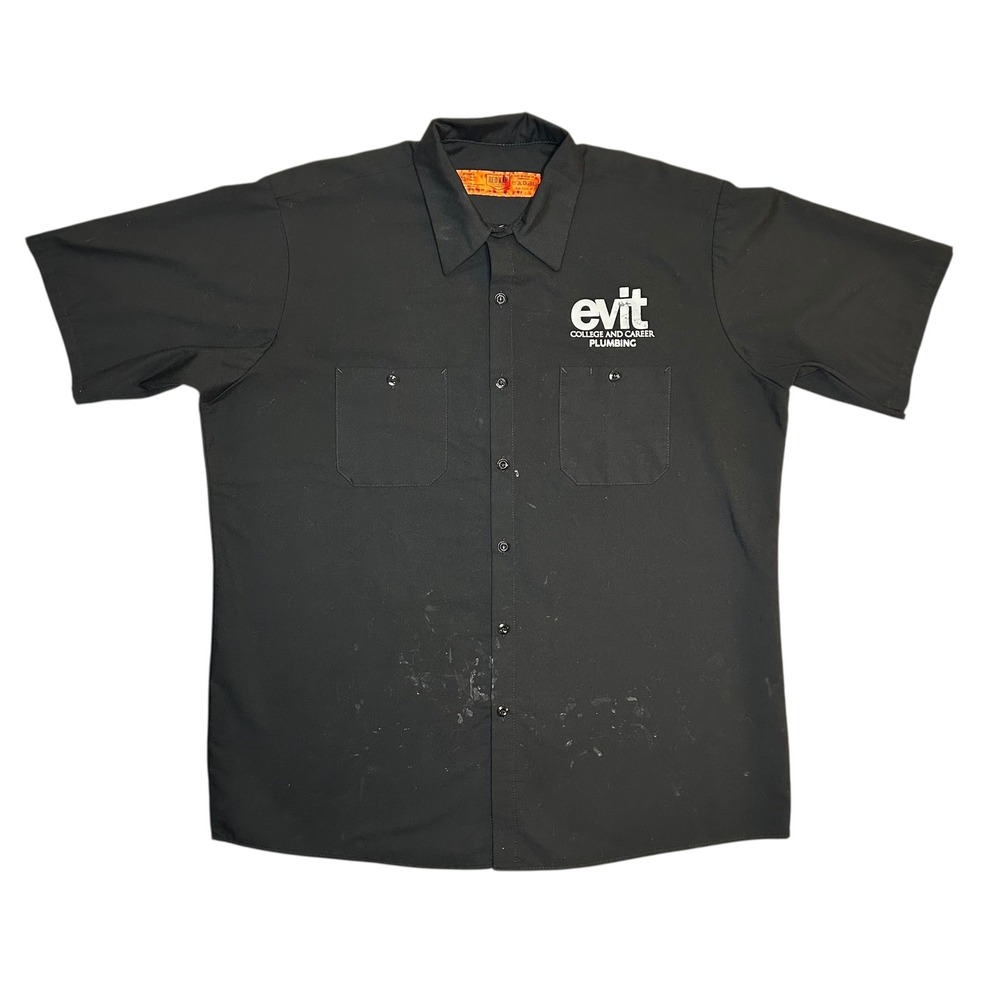 Red‎ Kap EVIT College and Career Plumbing Work Shirt Mens Short Sleeve Black